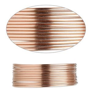 Wire, 12Kt rose gold-filled, half-hard, round, 20 gauge. Sold per pkg of 5 feet.