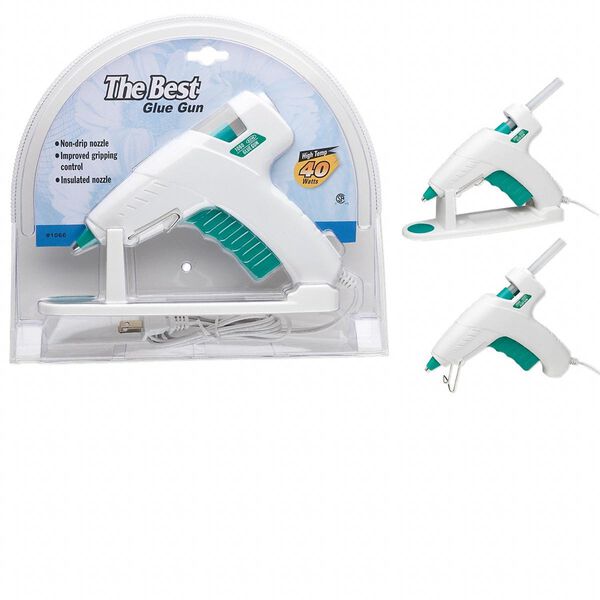 Hot glue gun plastic 1pkg1, white and green, 6.25x7.5 inch. image number 0