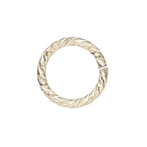 Jump ring 1pkg20 14Kt gold-filled, 6mm diamond-cut round, 20 gauge / 4.7mm inside diameter