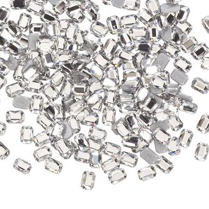 Flat back 720pk crystal foil back, Swarovski&reg; hotfix 3.7x2.5mm emerald jewel 2602