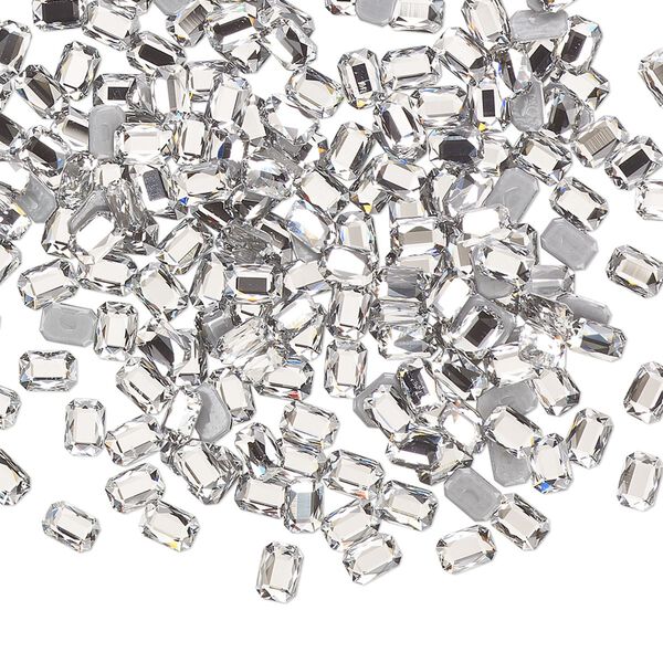 Flat back 720pk crystal foil back, Swarovski&reg; hotfix 3.7x2.5mm emerald jewel 2602 image number 0