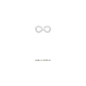 Link, silver-plated brass, 15x7mm figure 8. Sold per pkg of 10.