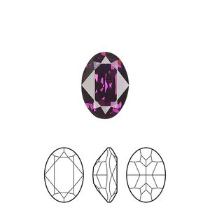 Fancy stone 144pk amethyst foil back, Preciosa MAXIMA Czech crystal rhinestone 14x10mm oval