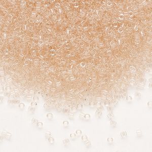 Seed bead, Delica&reg;, glass, pkg/7.5g, #11 round, transparent pink mist (DB-1103).