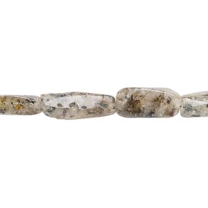 Black spotted quartz 1pkg1, hand-cut twisted square tube bead natural 13 inch 12x4mm-15x5mm