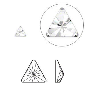 Flat back 48pk crystal foil back, Crystal Passions&reg; hotfix rhinestone 5mm rivoli triangle 2716