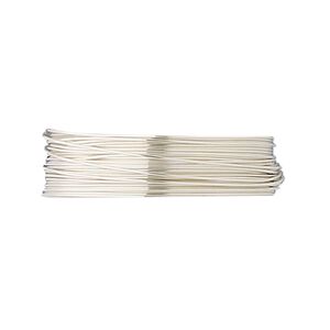 Wire, fine silver, half-hard, round, 26 gauge. Sold per pkg of 5 feet.