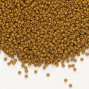 Seed bead, Miyuki, glass, pkg/250g, #15 rocaille, Duracoat&reg; opaque outside dyed sienna, (RR-4459).