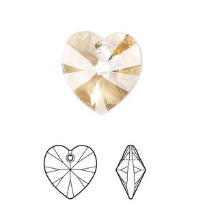 Drop 2pk crystal golden shadow, Crystal Passions&reg; 18mm pendant heart 6228