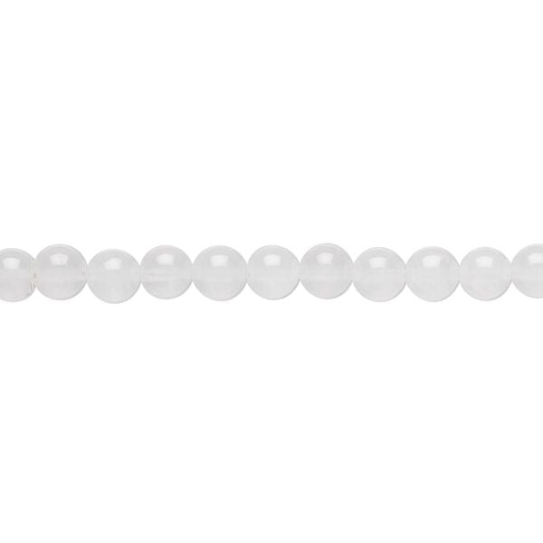 Malaysia "jade" 1pkg1, round bead, white natural 15.5-16 inch 4mm image number 0