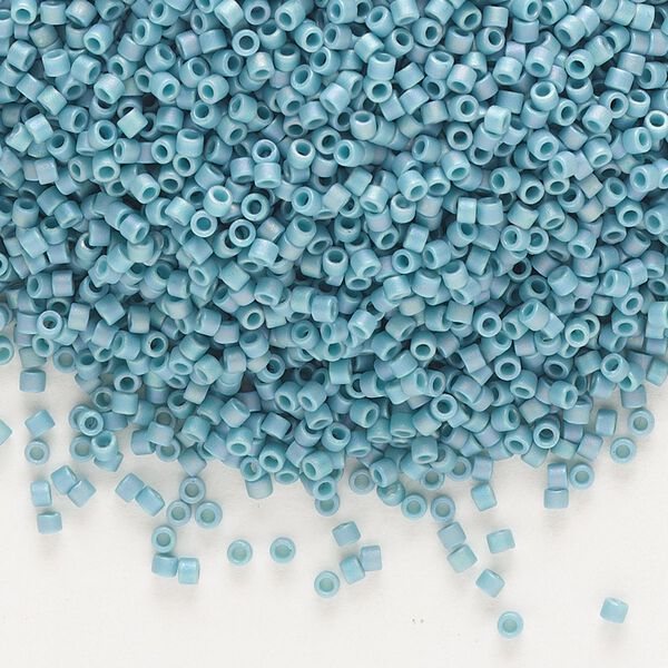 Seed bead, Delica&reg;, glass, pkg/250g, #11 round, opaque matte rainbow nile blue (DB-2315). image number 0