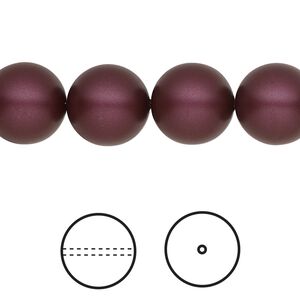 Pearl 10pk elderberry, Crystal Passions&reg; 12mm round 5810