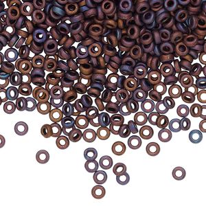 Seed bead, Miyuki, glass, pkg/10g, 3x1.3mm spacer rondelle, opaque iris purple, (SPR3-2005).