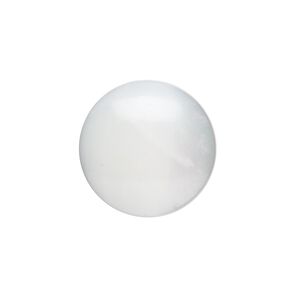 Cabochon, mother-of-pearl shell (bleached), white, 20mm calibrated round. Sold individually.