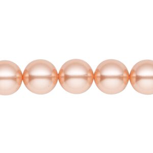 Pearl 25pk rose peach, Crystal Passions&reg; 10mm round 5810
