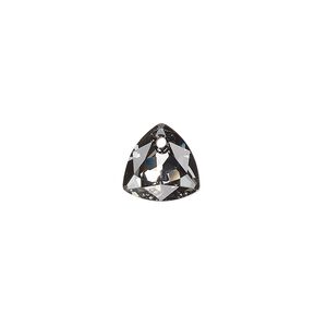 Drop 1pk crystal silver night, Crystal Passions&reg; 10.5mm pendant trilliant cut 6434