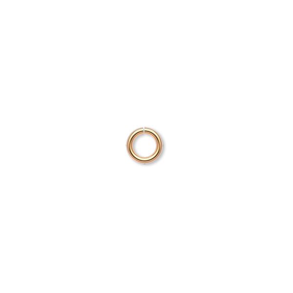 Jump ring 1pkg100 gold-plated, 5.5mm round, 18 gauge / 3.5mm inside diameter / brass image number 0