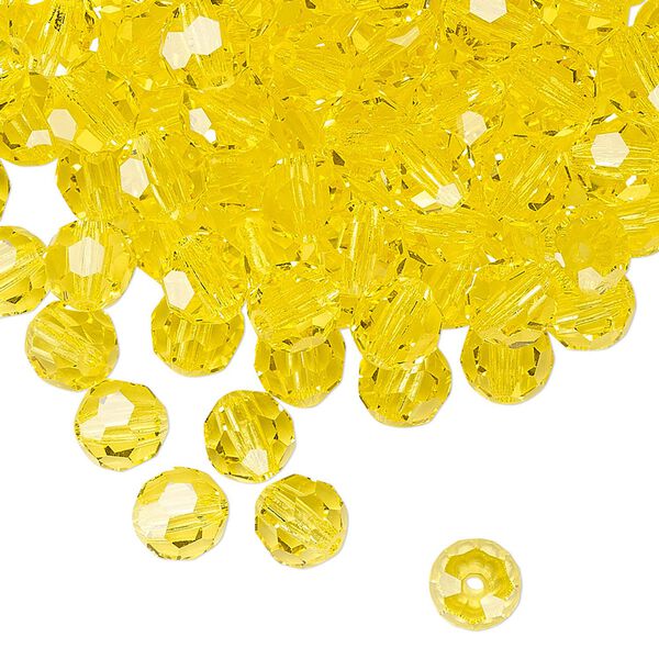 Bead 288pk citrine, Preciosa Czech crystal 6mm round image number 0