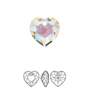 Drop 1pk crystal shimmer, Crystal Passions&reg; 14.5mm pendant heart cut 6432
