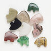 Multi-gemstone 1pkg10, half-drilled puffed / flat zuni-style bear, drop mix 26x20mm-36x25mm image number 0