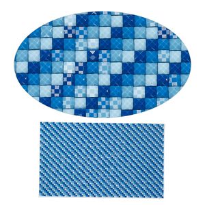 Adhesive sheet, My Style Deco Art&trade;, peel-off, resin and glue, blue ombre, 8 x 4-3/4 inch rectangle, 1.8mm thick. Sold individually.