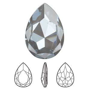 Fancy stone 1pk crystal dark grey ignite LacquerPRO, Crystal Passions&reg; 30x20mm pear 4327
