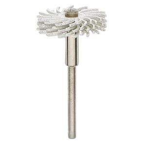 Bristle brush, 3M&trade; Scotch-Brite&trade;, plastic and steel, white, 120-grit bristles, 1 inch with 2 x 1/8 inch shank for Jooltool&trade;. Sold individually.