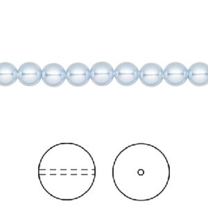 Pearl 100pk light blue, Crystal Passions&reg; 5mm round 5810
