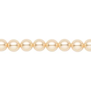 Pearl 500pk gold, Swarovski&reg; 6mm round 5810