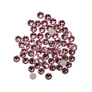 Flat back 144pk light rose foil back, Crystal Passions&reg; 3-3.2mm rose round SS12 2088