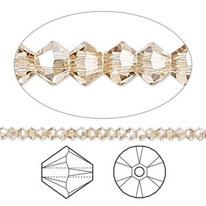 Bead 144pk crystal golden shadow, Crystal Passions&reg; 2.5mm bicone 5328