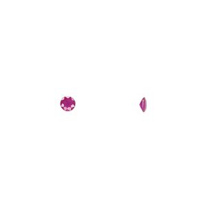 Ruby 1pkg1, hand-cut faceted round gem 2.75mm
