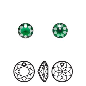 Drop 4pk majestic green, Crystal Passions&reg; 8mm pendant classic cut 6430