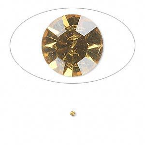 Chaton, glass rhinestone, light topaz, foil back, 1.5-1.6mm faceted round, PP9. Sold per pkg of 72.