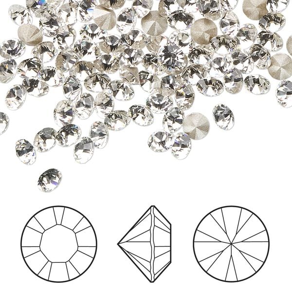 Chaton 1440pk crystal clear foil back, Swarovski&reg; 4-4.1mm PP32 round 1028 image number 0