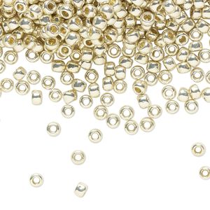 Seed bead, TOHO BEADS&reg;, glass, pkg/7.5g, #8 round, opaque galvanized PermaFinish aluminum (TR-08-PF558).