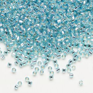 Seed bead, Dyna-Mites&trade;, glass, pkg/1/2kg, #11 round, translucent silver-lined rainbow light aqua, (77R:SR 11/0 SR).