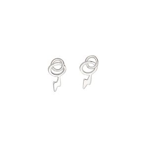 Charm, sterling silver, 5x2.5mm single-sided lightning bolt. Sold per pkg of 2.