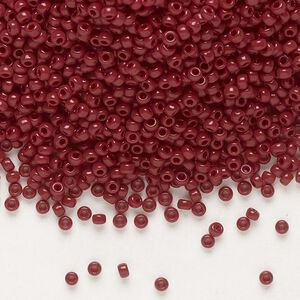 Seed bead, Miyuki, glass, pkg/250g, #11 rocaille, opaque currant, (RR-419).