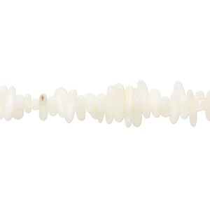 Bead, coral (bleached), white, 5x1mm-10x3mm cupolini, Mohs hardness 3-1/2 to 4. Sold per 16-inch strand.