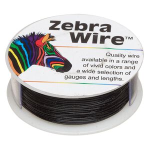 Wire, Zebra Wire&trade;, color-coated copper, black, round, 22 gauge. Sold per 1/4-pound spool, approximately 45 yards (41 meters).
