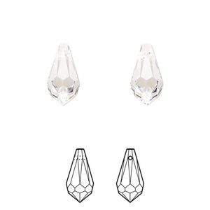 Drop 288pk crystal, Swarovski&reg; 13x6.5mm pendant teardrop 6000