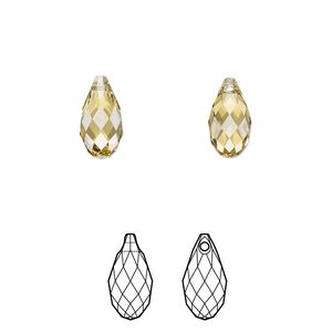 Briolette 1pkg144 dark jonquil, Swarovski&reg; ReCreated&trade; 11x5.5mm pendant drop 6010