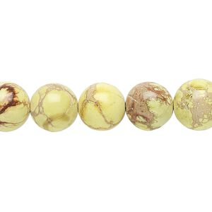 Magnesite 1pkg1, round bead 15.5-16 inch 10mm