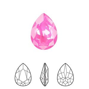 Fancy stone 1pk crystal electric pink ignite LacquerPRO, Crystal Passions&reg; 18x13mm pear 4320