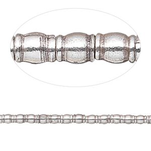 Bead 1pkg1 sterling silver, 3x2mm tube, antiqued 8 inch Hill Tribes