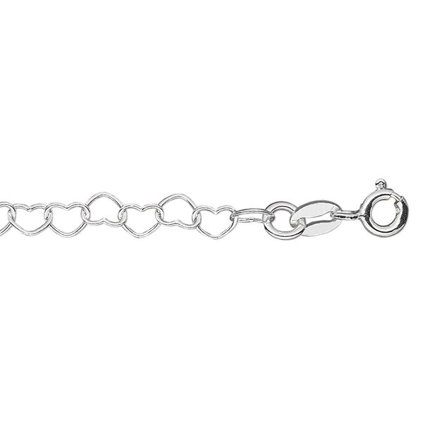 Chain 1pkg1 sterling silver cable, 4mm heart / springring clasp, 20 inch image number 0