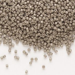 Seed bead, Delica&reg;, glass, pkg/250g, #11 round, opaque matte galvanized pewter (DB-1169).