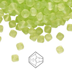 Bead 24pk limecicle matte, Preciosa Czech crystal 5mm bicone