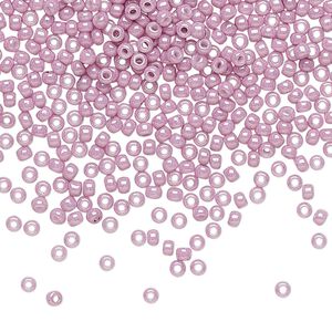 Seed bead, TOHO BEADS&reg;, glass, pkg/250g, #11 round, opaque luster pale mauve (TR-11-127).
